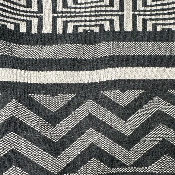 The Limited Cardigan Black Gray Open Front Geometric Western Sweater Y2K Medium - Picture 9 of 9